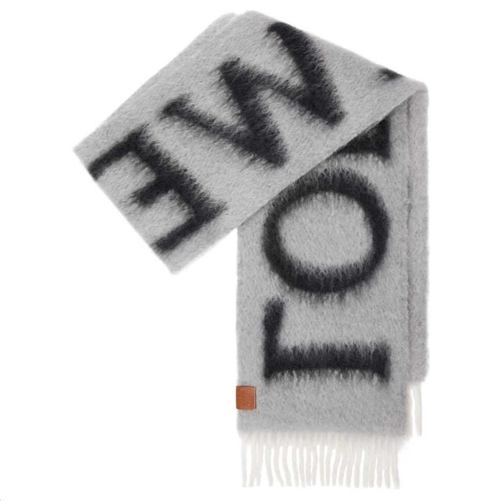 LOEWE Knit Scarves Women's Gray F811257X03AW24