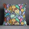 Painted Characters Collection Home Decor Pillowcases Square   Office Furnishings