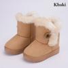 Vinter småbarnssko Barn Søte varme korte støvler med fløyel jenter snøstøvler