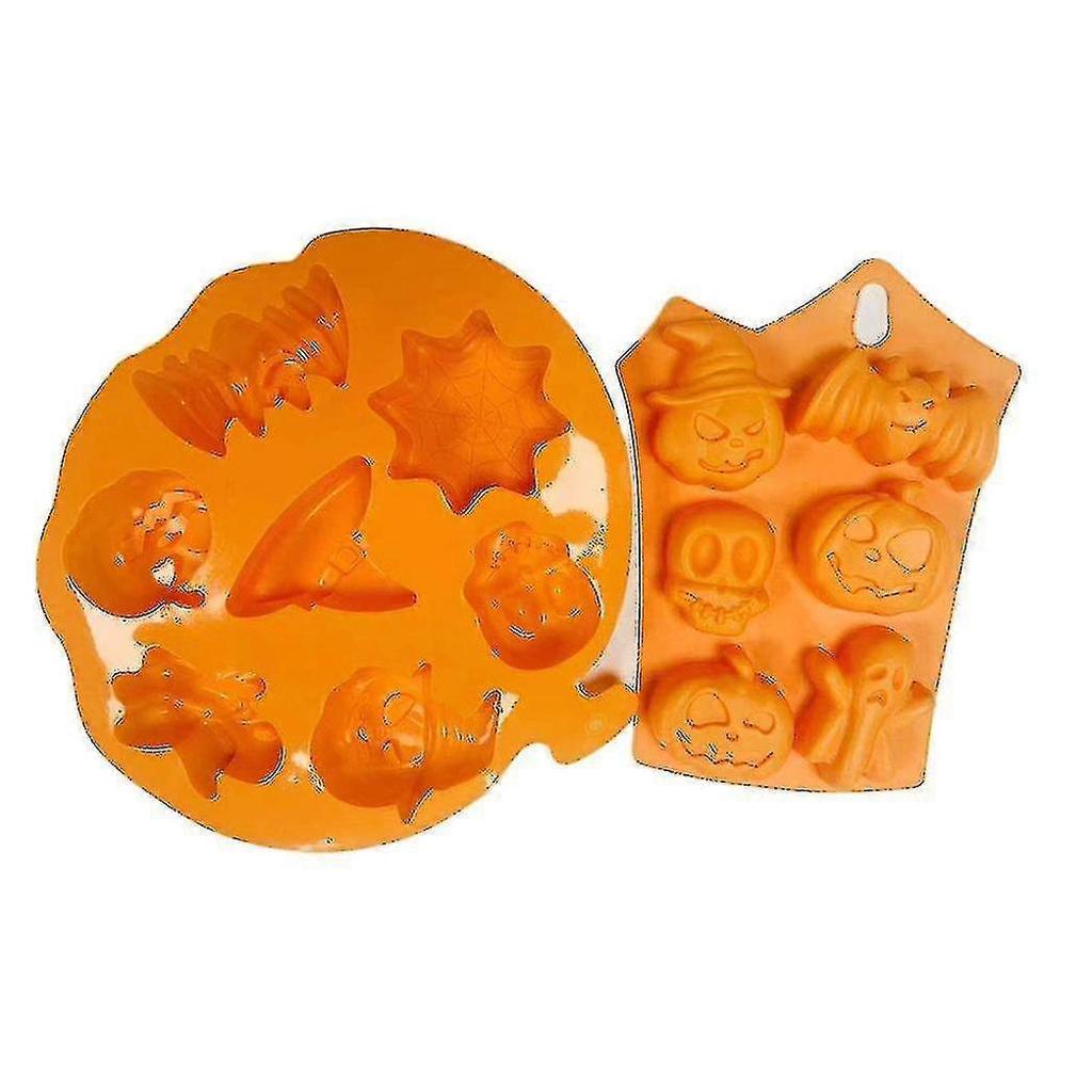 Creative Rectangular Diy Halloween Cake Mold Silicone Chocolate Ghost Pumpkin Cake Mold Baking