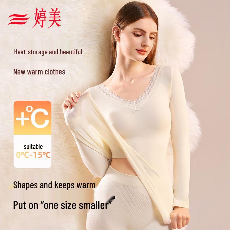 

Женский термокомплект Tingmei из шерстяной смеси с кружевной отделкой One Size (80-140 jin)