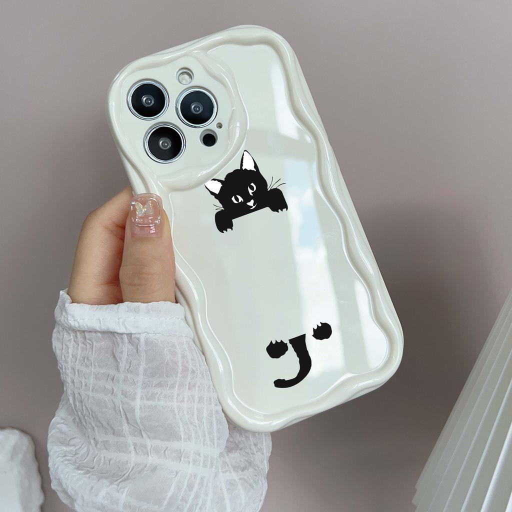 LZ12 Cat Cute Cartoon Clear Soft Wave Phone Cases for iPhone 15 13 Pro Max 12 Mini 14 8 Plus XS Max XR 6 Protection Back Cover