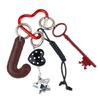 Lovely Letter Keychain Ornaments Heart Keychain Dices Bag Charm Bag Pendant Decorations Creative Car Keychain