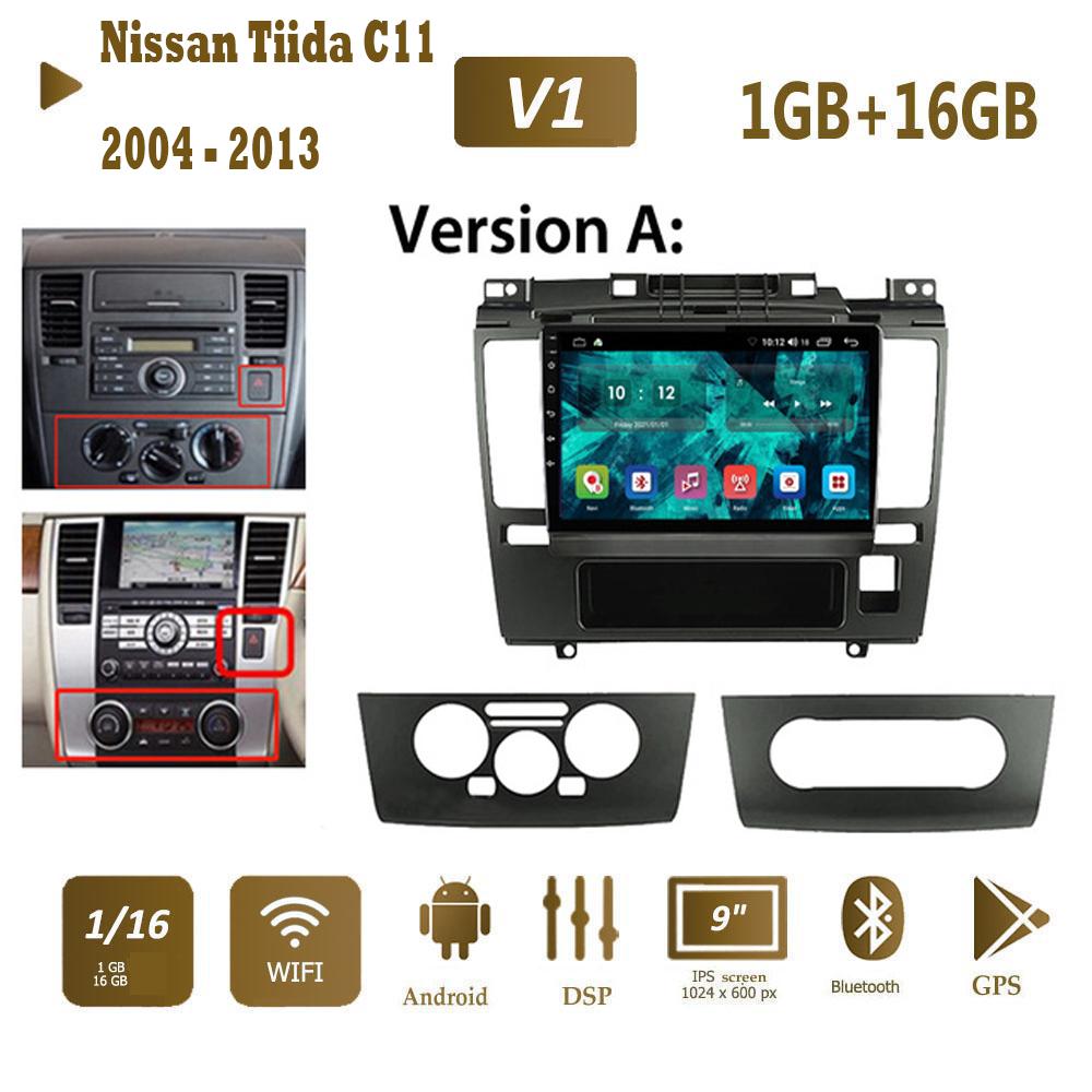 Autoradio Android pentru Nissan Tiida C11 2004 - 2013 Carplay Navi GPS Multimedia Video Player Stereo 2din 2+32GB