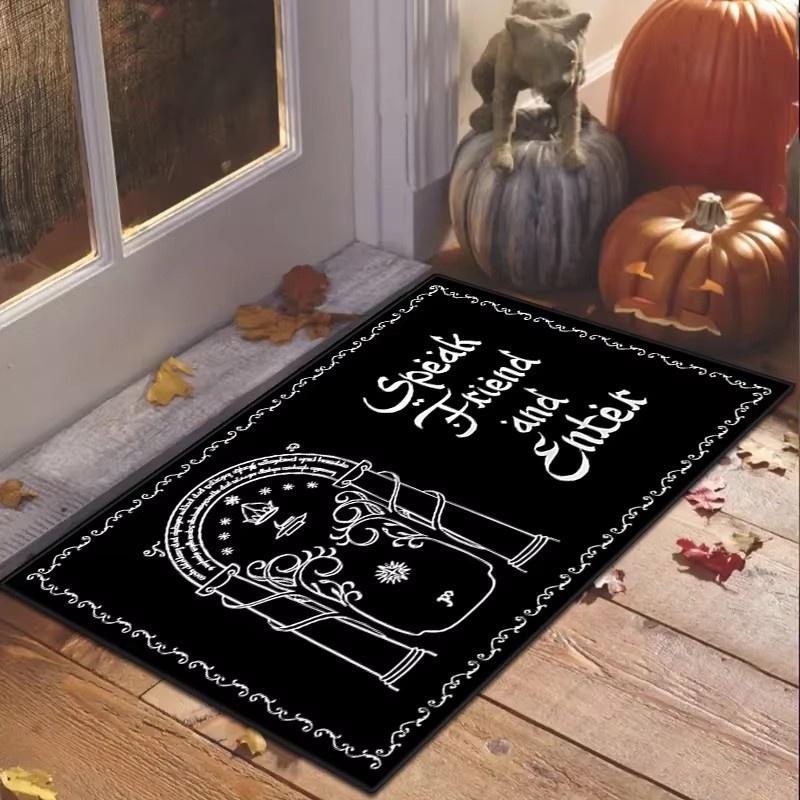 Halloween Totenkopf Fußmatte Teppich Unterlage Rechteckige Matte für Eingang Wohnzimmer Schlafzimmer Küche Leicht Waschbar Festliche Heimdekoration