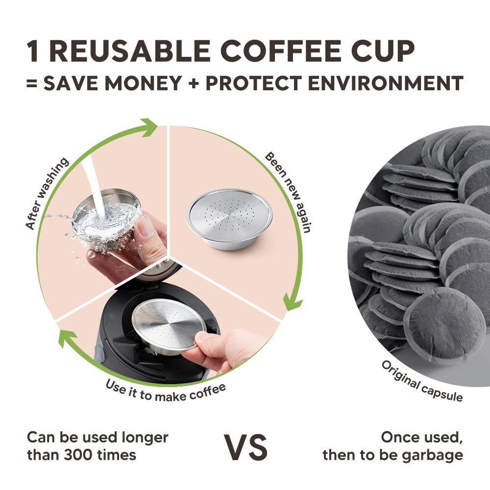 Reusable Coffee Capsule for Senseo HD7801 Coffee Maker Crema Refillable Filter Pod Stainless Steel Coffee Accessories