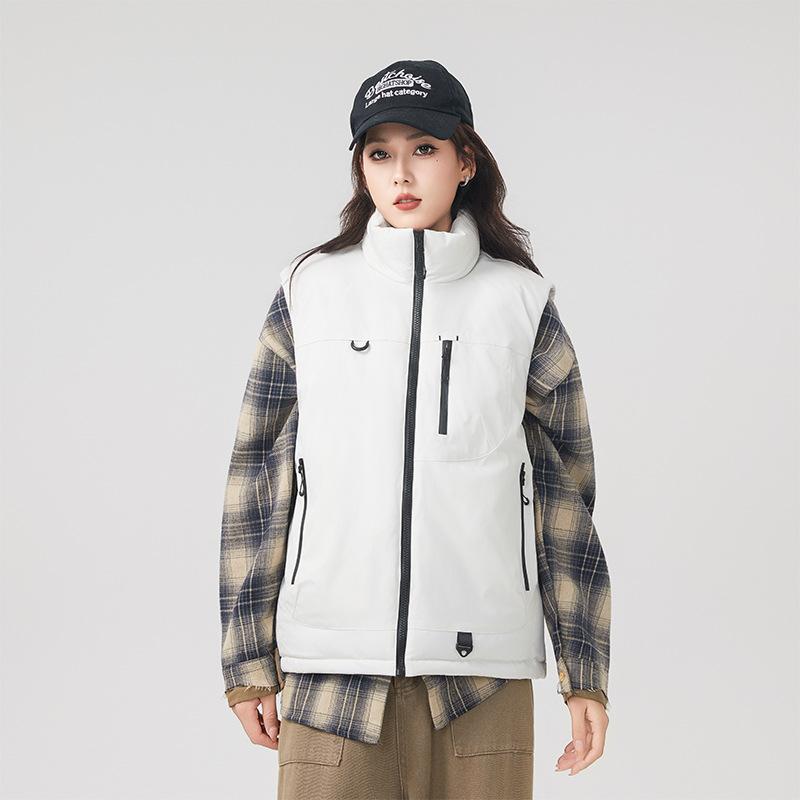 Men's jacket Tooling cotton vest Couple multi-pocket casual loose women's thickened outdoor mountaineering warm jacket