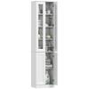 Bathroom Cabinet, 6-Tier, 4 Soft-Close Doors, Adjustable Shelves, White