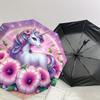 1pc Unicorn Fantasy Garden Umbrella with Plastic Handle,Suitable for All Seasons Home Travel Outdoor UmbrellaDD436