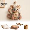 Table Decoration Plush Mouse Patchwork DIY Sewing Kit, Handmade Craft Set with Floral Fabric, Stuffing & Kit Buttons, Cute Stuffed Ornament