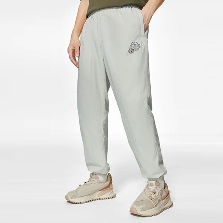 Li Ning Sports Lifestyle Series Solid Color Printed Loose Fit Jogger Pants Men Bottoms Water-Gray AYKS591-1