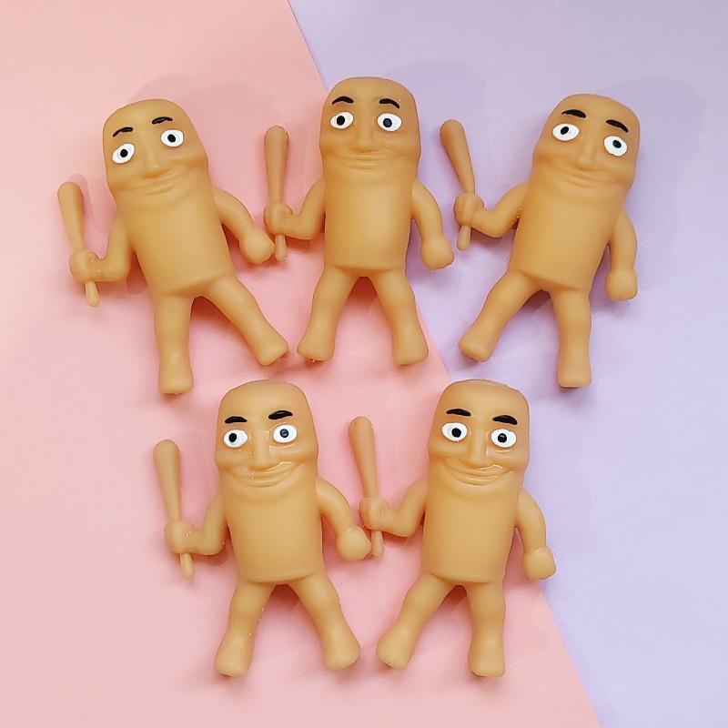 135Pcs Tung Tungtung Sahar Squeeze Toys Collectible Viral Brainrot Fidget Toy Wooden Stick Man Anti Stress Reliever Toys Figet