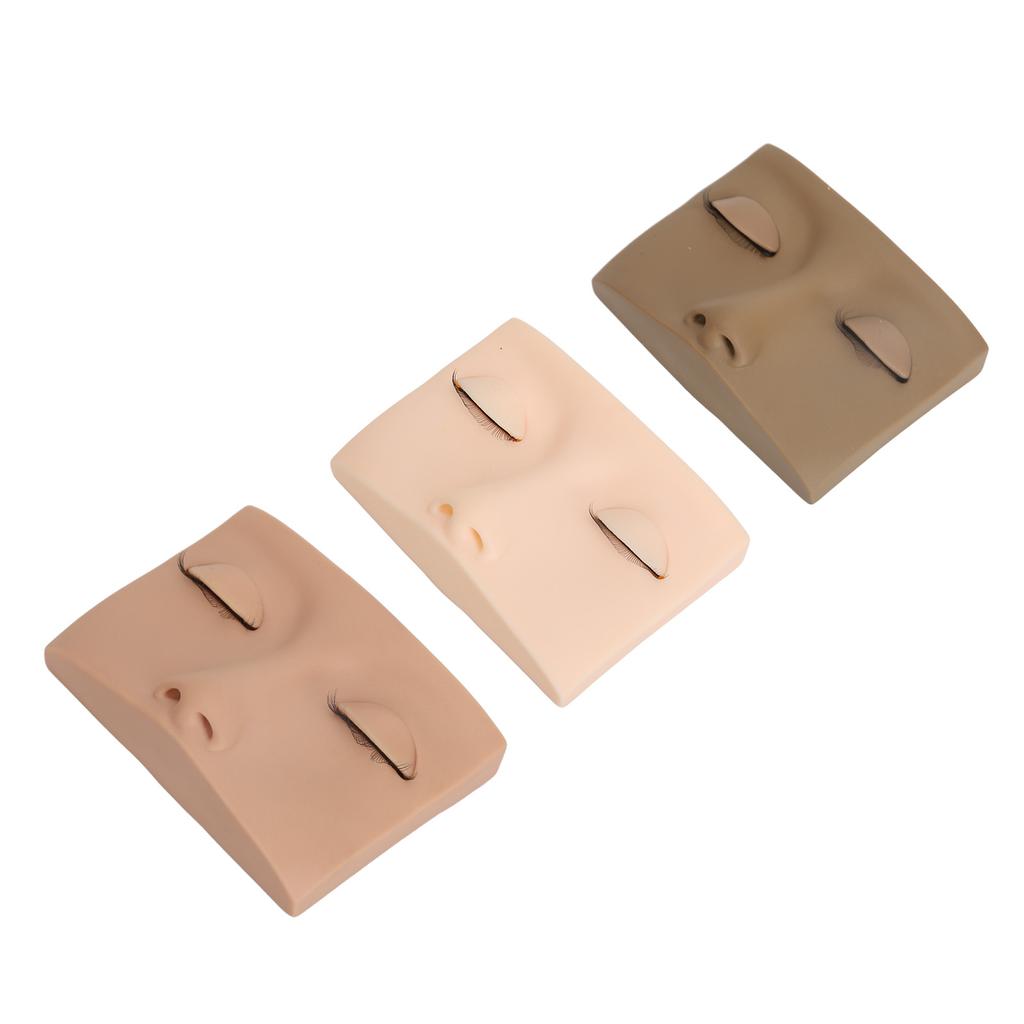 3 Colors Lash Mannequin Head Realistic Eyelash Practice Mannequin Head with 9 Pairs of Removable