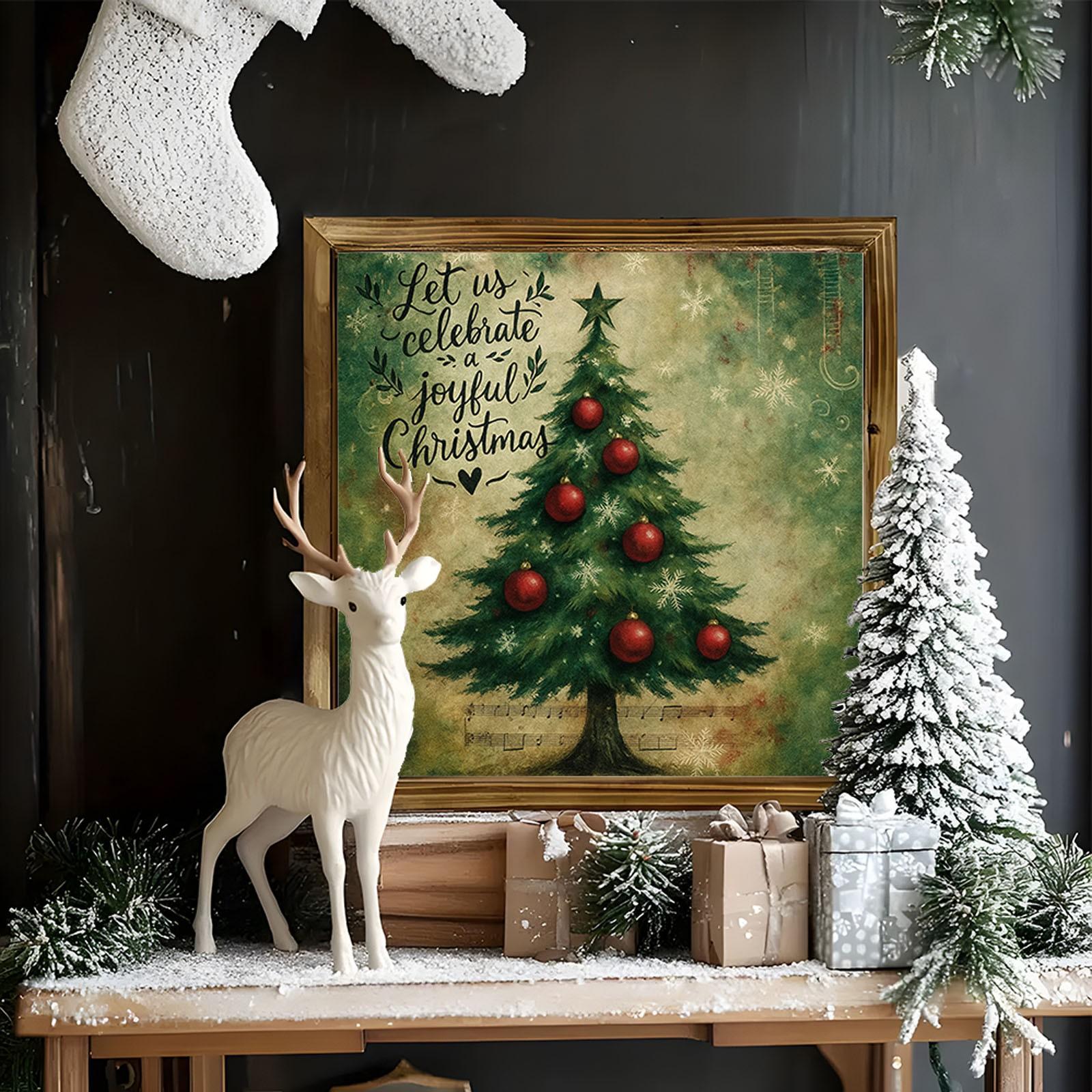 

Персонализированный причудливый рождественский арт-принт, холст в плавающей раме из пекана - праздничный декоративный настенный арт-принт One Size