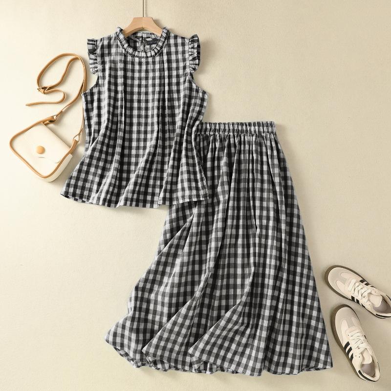ZANZEA Women Sleeveless Tank Tops and Long Skirts Summer Two Piece Suit Sets