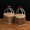 Antique-Colored Bamboo Basket for Zongzi, Mooncake, Eggs, Fruits & Pastries - Customizable Logo Available