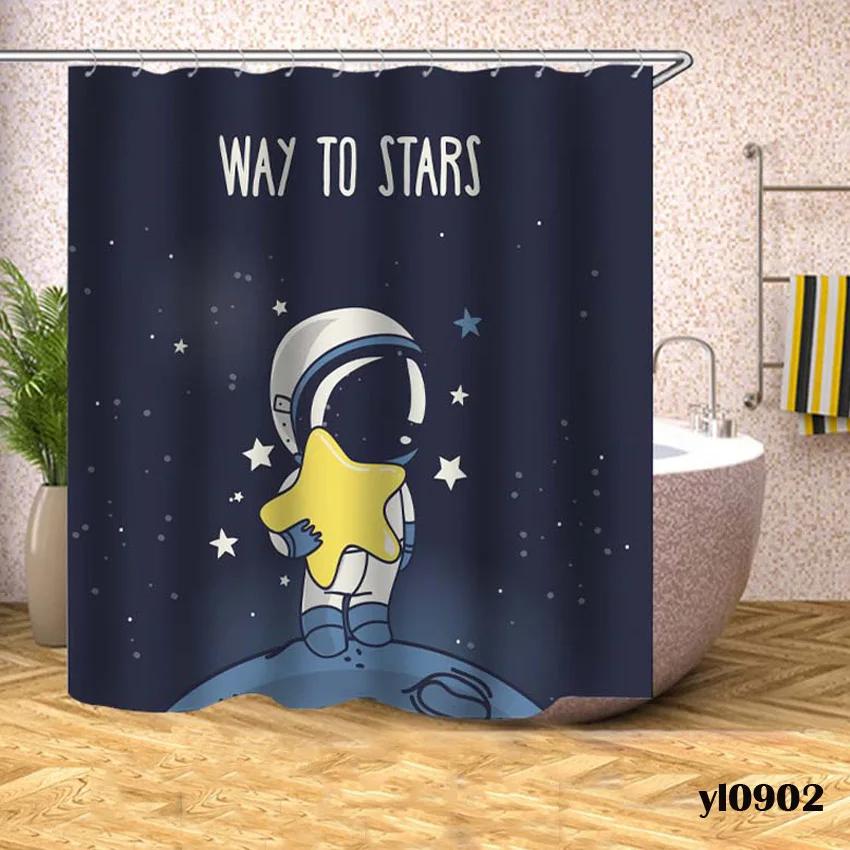 Cartoon Animals Shower Curtains Dogs Cats Waterproof Bath Curtains For Bathroom Bathtub Large Wide Bathing Cover Rideau De Bain
