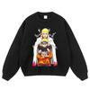 Oversized Cotton Long Sleeve Graphic Hoodie Men - Vintage Anime Character Print Loose Fit Streetwear