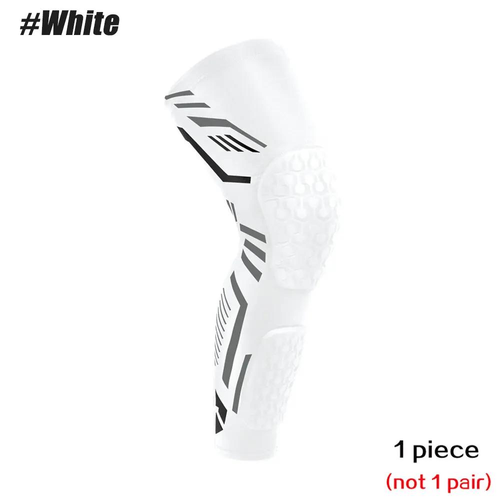 

1 шт., компрессионный наколенник, спортивная защитная экипировка, поддержка голени для футбола, баскетбола, волейбола, футбола XL белый