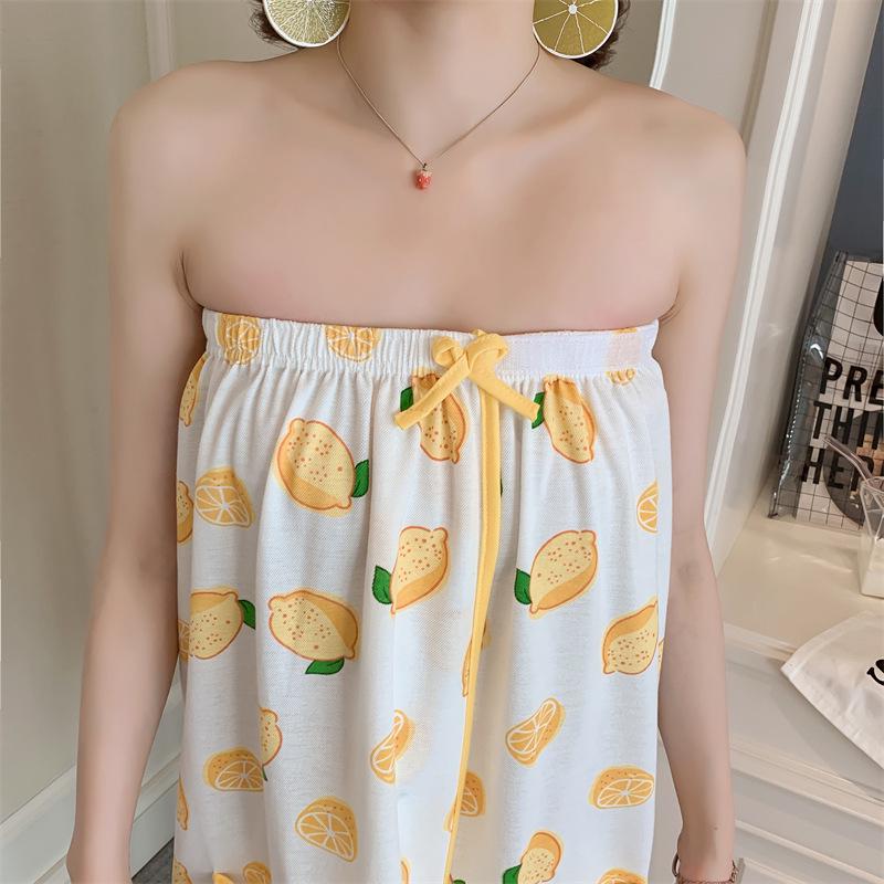 Letnia piżama damska: Codzienny, Wygodny Ręcznik Bandeau i Szlafrok Kąpielowy do Sauny