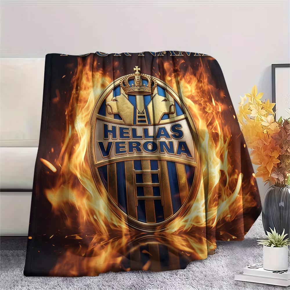 Custom Name Hellas Verona FC Flannel Blanket, High quality Comfortable for All Seasons, Home Decor, Warmth and Comfort