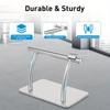Stainless Steel Footrest – Ergonomic Salon & Home Foot Rest with Anti-Slip Base – 201 Stainless Steel – Silver