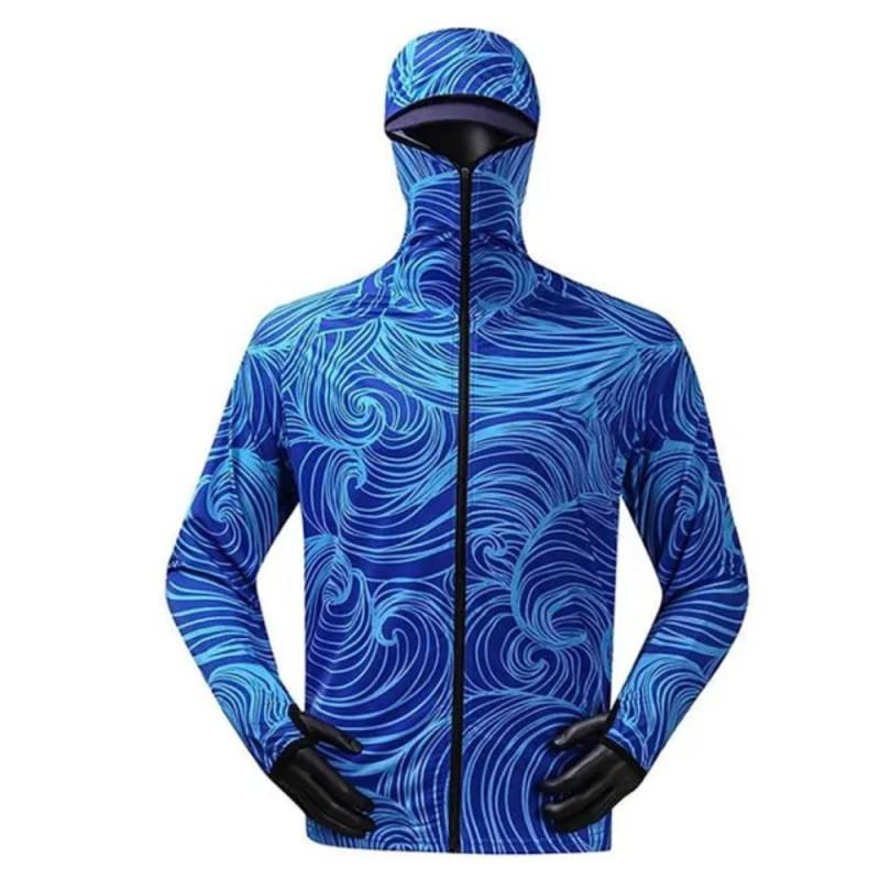 

Professional Hooded Zippered Fishing Clothes Anti-ultraviolet Sun-protection Shirts Breathable Quick-drying L