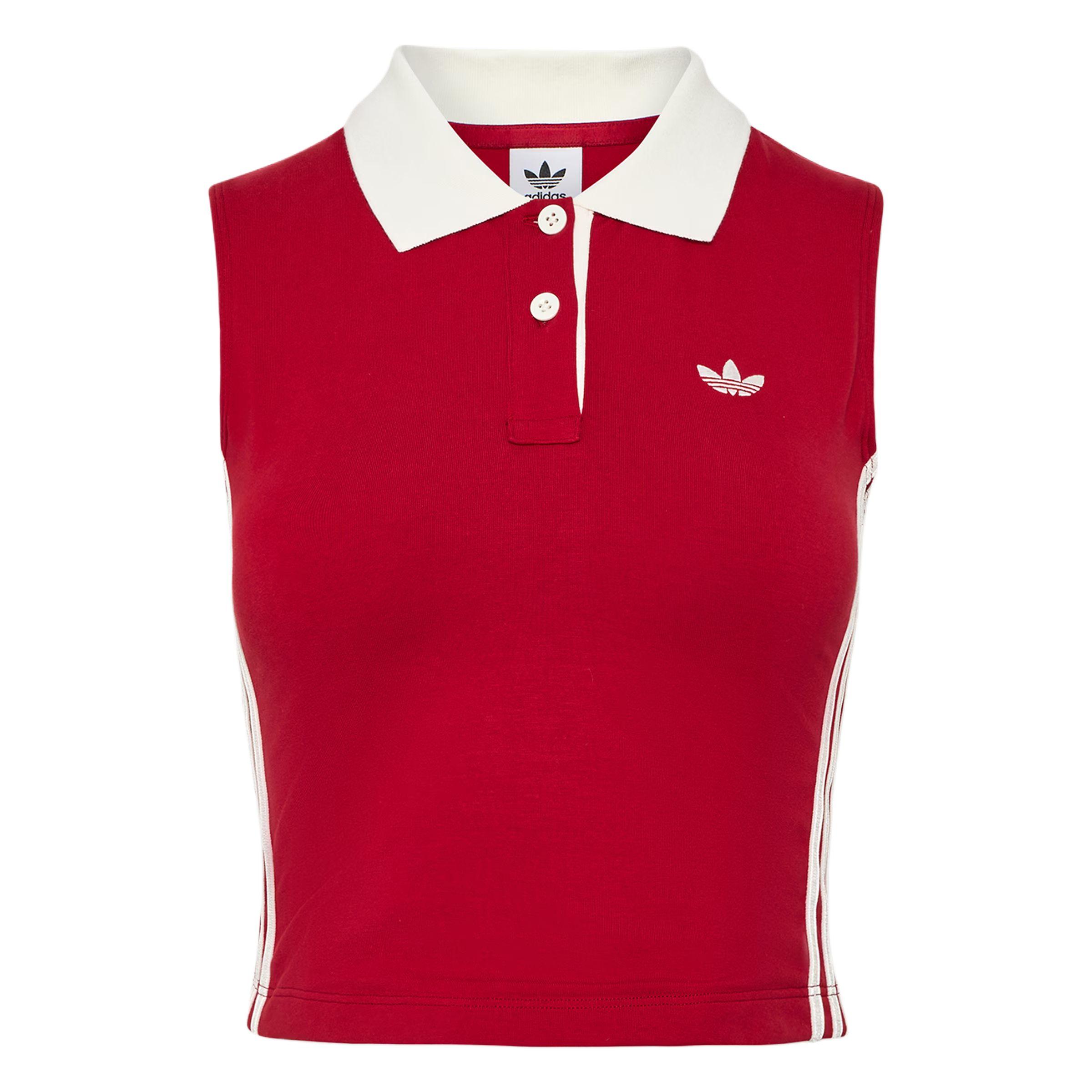 Adidas Originals Three Stripes Short Knit Sports Polo Sleeveless Vest Women tops KY5695 M