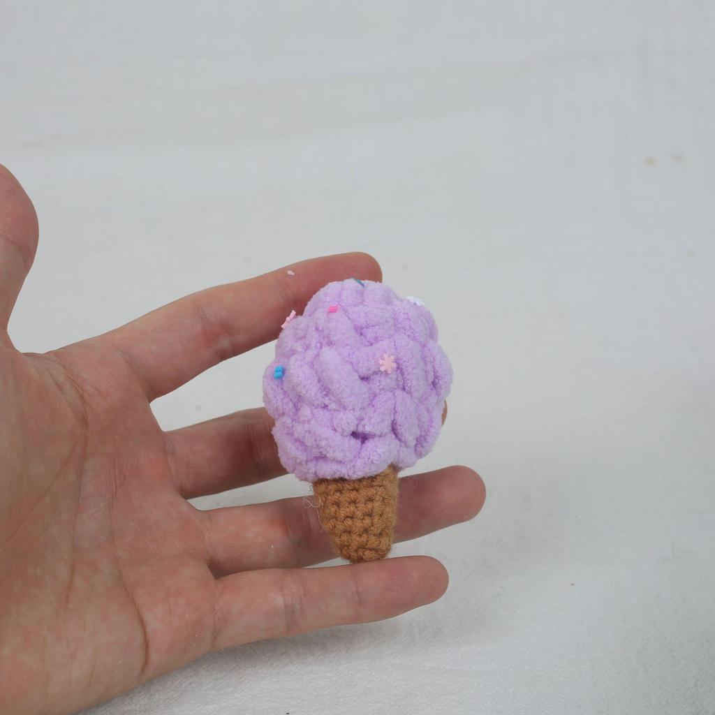 Cute Ice Cream Pompon Keychain Bag Charm for Kids