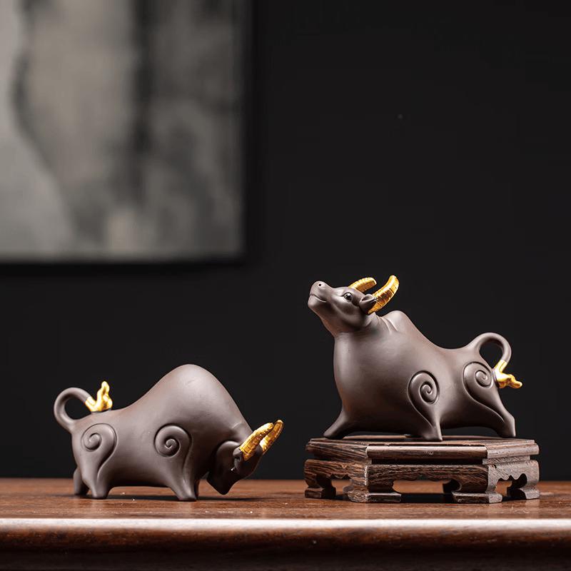 Zisha Purple Clay Bull Tea Pet