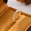 New Fashion Simple Personality Chain Shaped 925 Silver Not Allergic Hollow Fine Chain Adjustable Opening Rings R173
