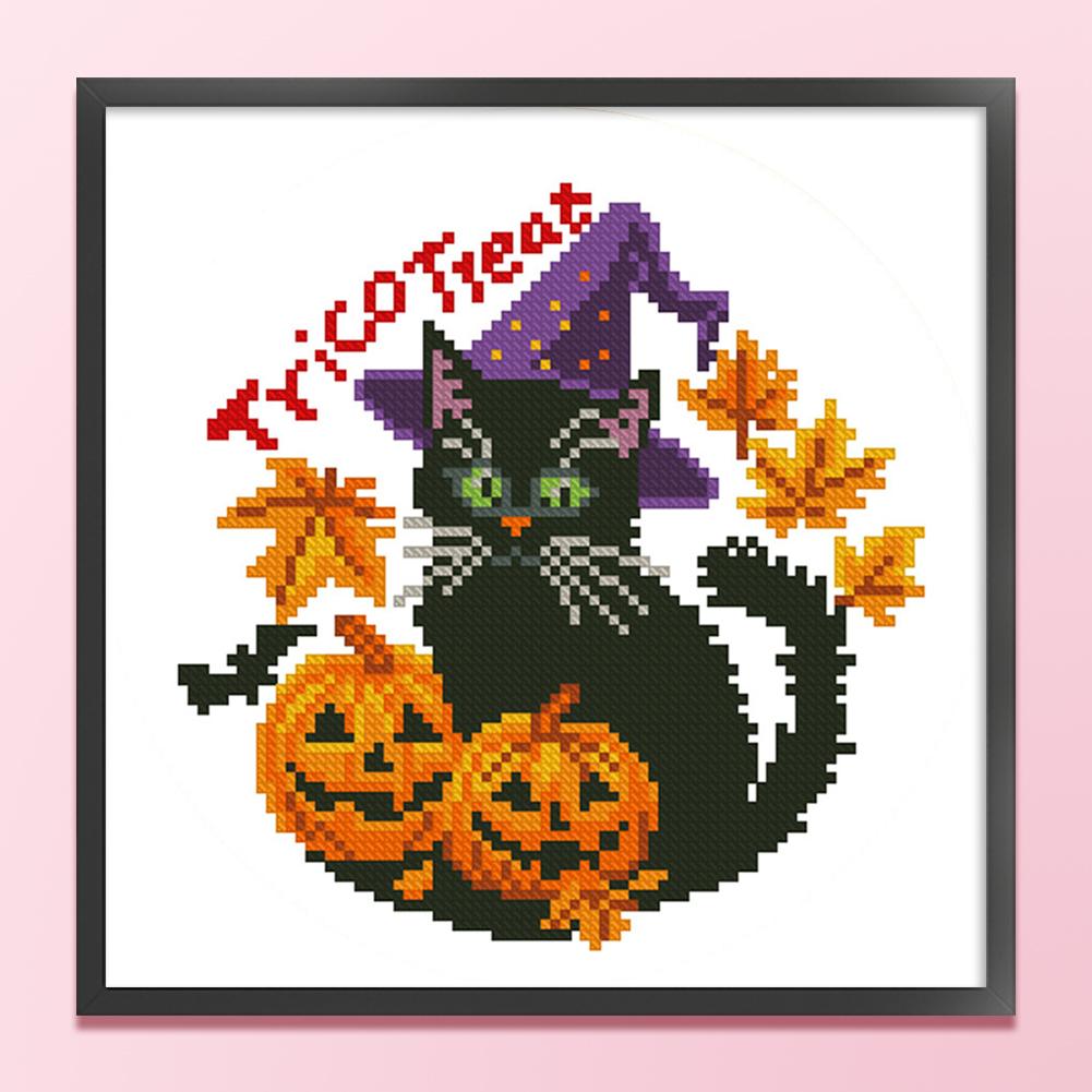 Halloween Printed Cross Stitch Kit DIY 11CT Embroidery Craft Set Home Decor