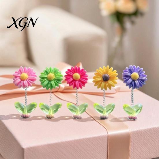 Innenraum-Autodekoration Federnde Wackelblume Armaturenbrett-Ornament, Wackelkopf-Sonnenblumen-Dekor, Niedlich für Rückspiegel und Home Office