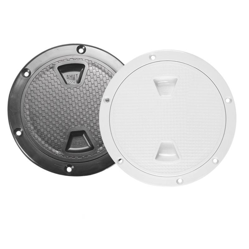 Marine ABS Sealed Round Deck Hatch Cover - 4/6/8 Inch, White/Black, Durable