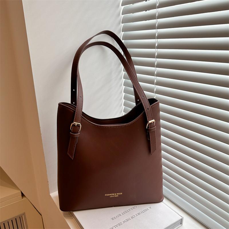 Simple Color Solid Gold Letter Printed Women Casual Tote Bag For Use Daily
