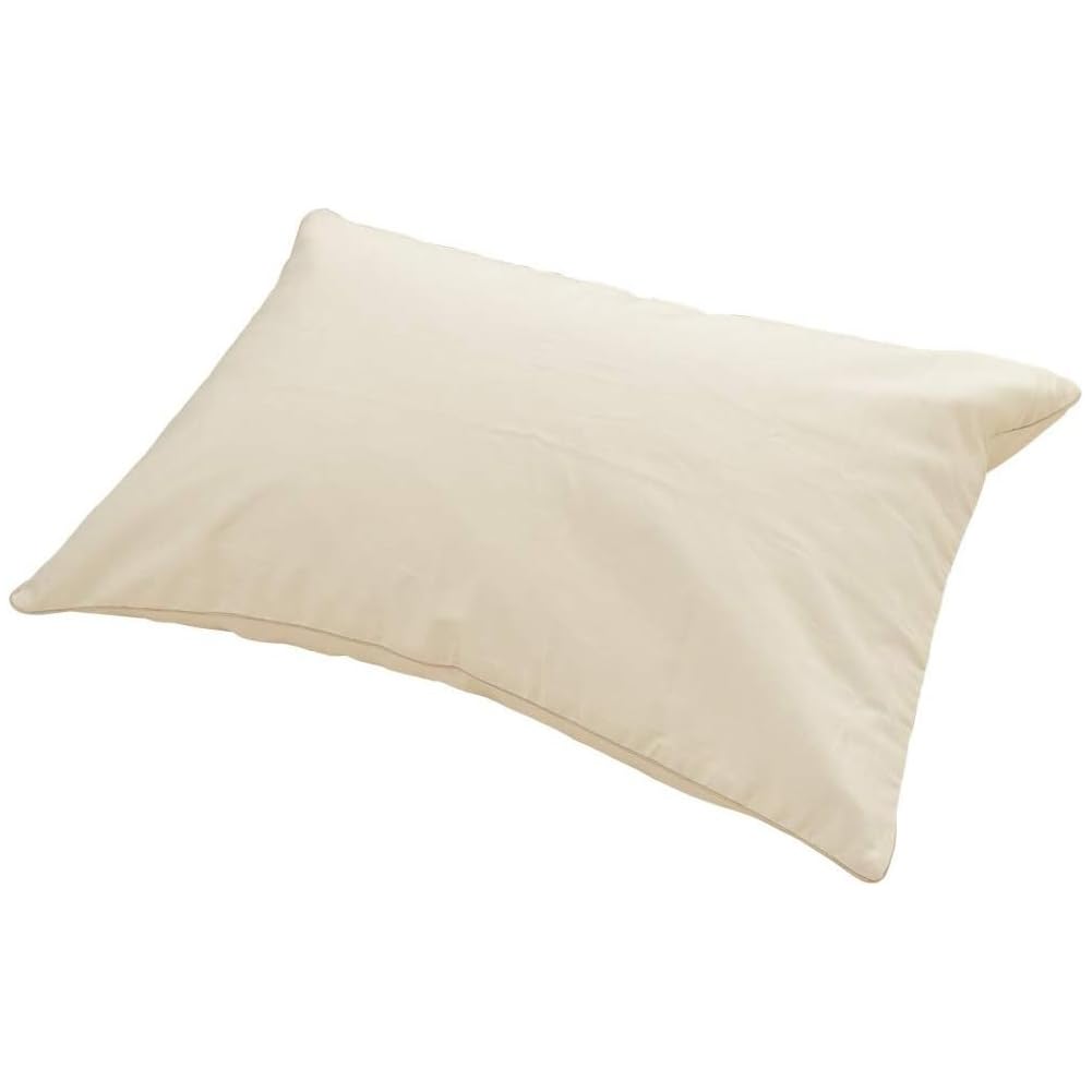 Ee Futonya Firm Pipe Pillow, Approximately 14cm Tall, Made in Japan, Large Grain, 35x50cm, Includes Pillowcase (Ivory (35x50cm))