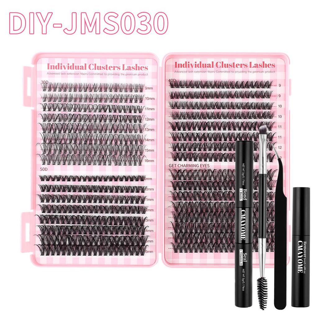 DIY Cross-Border 10D/30D/60D Kluster Ögonfransar Bok: Naturliga, Böjda, D-kurva Segment, Tjocka Lösögonfransar.