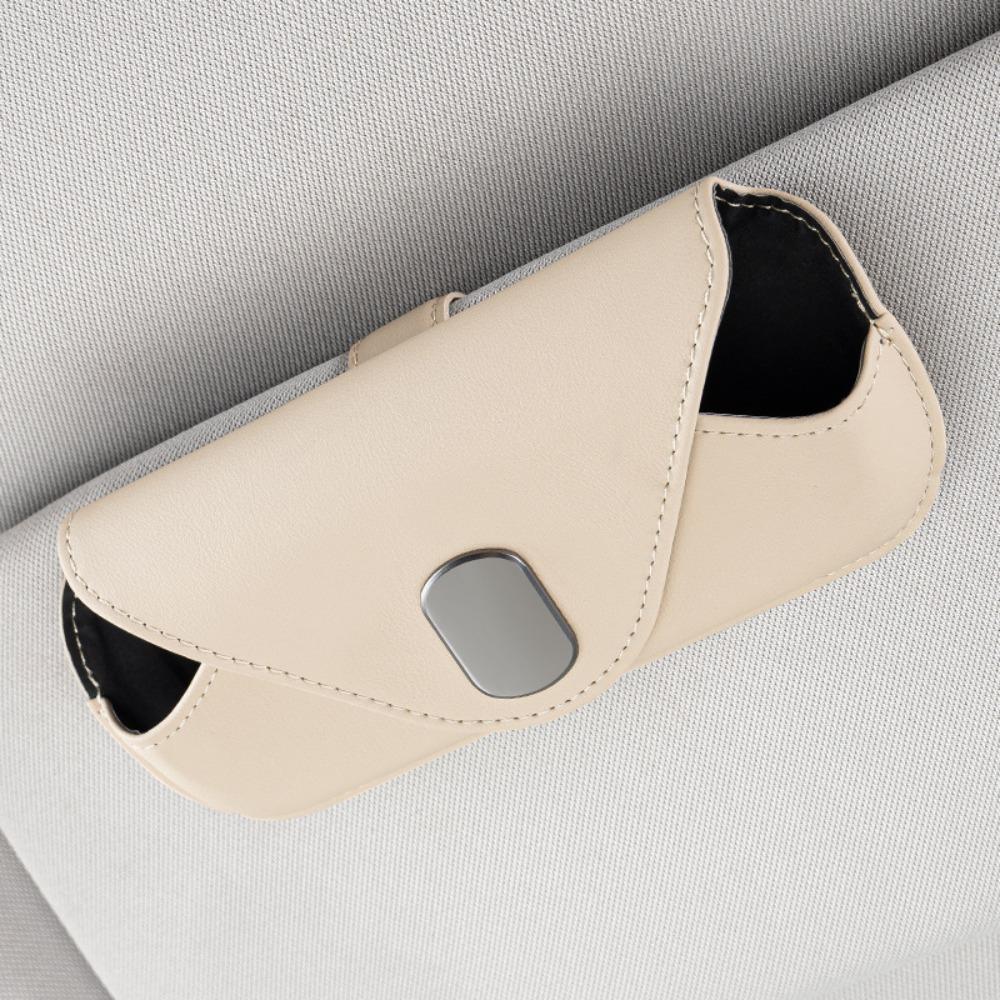 Magnetic Car Organizer Clip-on Sun Visor Glasses Case Car Mounted Glasses Bag  Interior Accessory