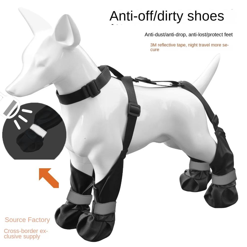 All-Season Anti-Slip Dog Boots Adjustable Waterproof Dog Boots  Small Medium Large Dogs