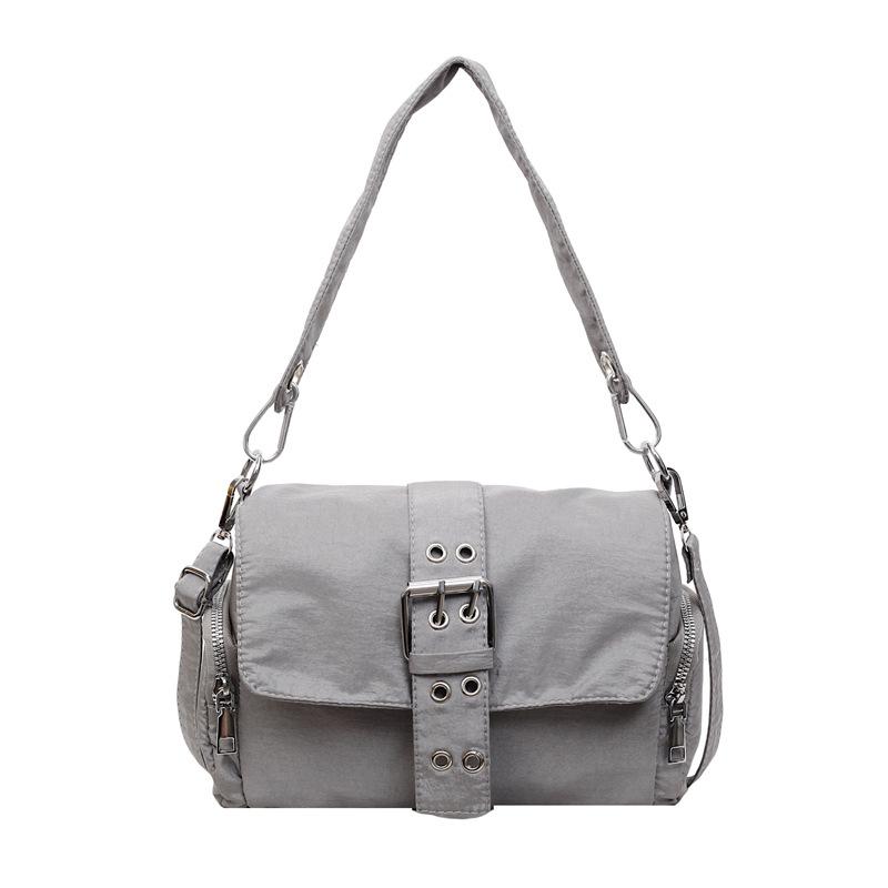 

2025 new trend fashion niche canvas small square bag women s underarm high-end casual versatile shoulder messenger bag серый