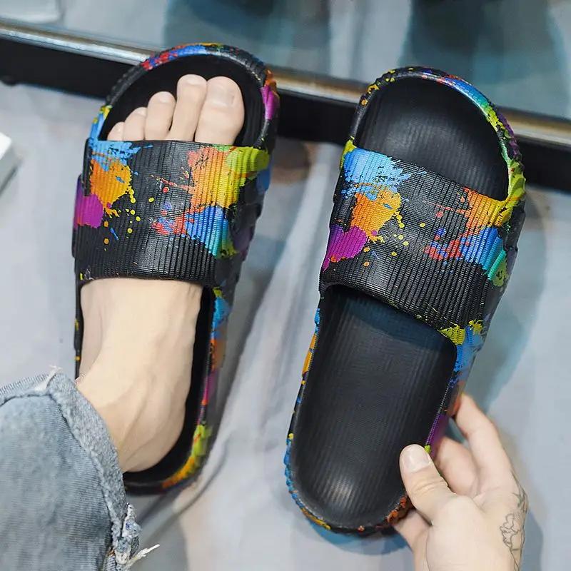 Male Slipper Platform Flat Soft Slides Sabot Rubber Men's Shoe Mascullino Summer Sale Adult 2025 Original Y2k Clappers