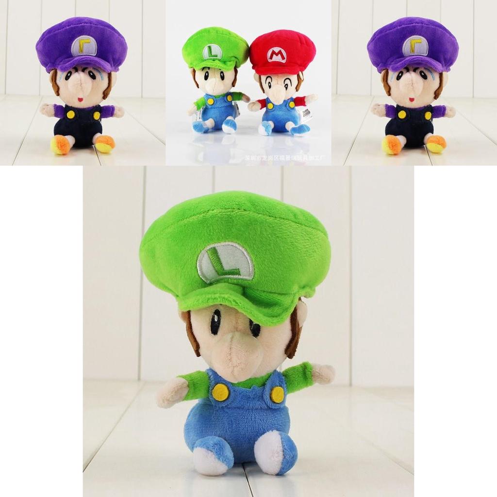 Adorable Super Mario Bros Baby Mario Luigi Plush Toy Stuffed Doll 6.7" Gift