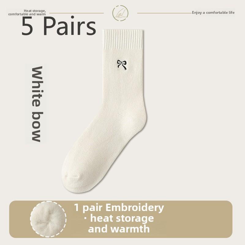 5 Pairs of Women's Winter Warm Thick and Fleece Moonlit Stockings