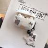 Cartoon Lovely Black White Cat Smooth Silicone Protection Case for AirPods Pro 2 for AirPods 1 2 3 4 Headset Cover Cute Pendant