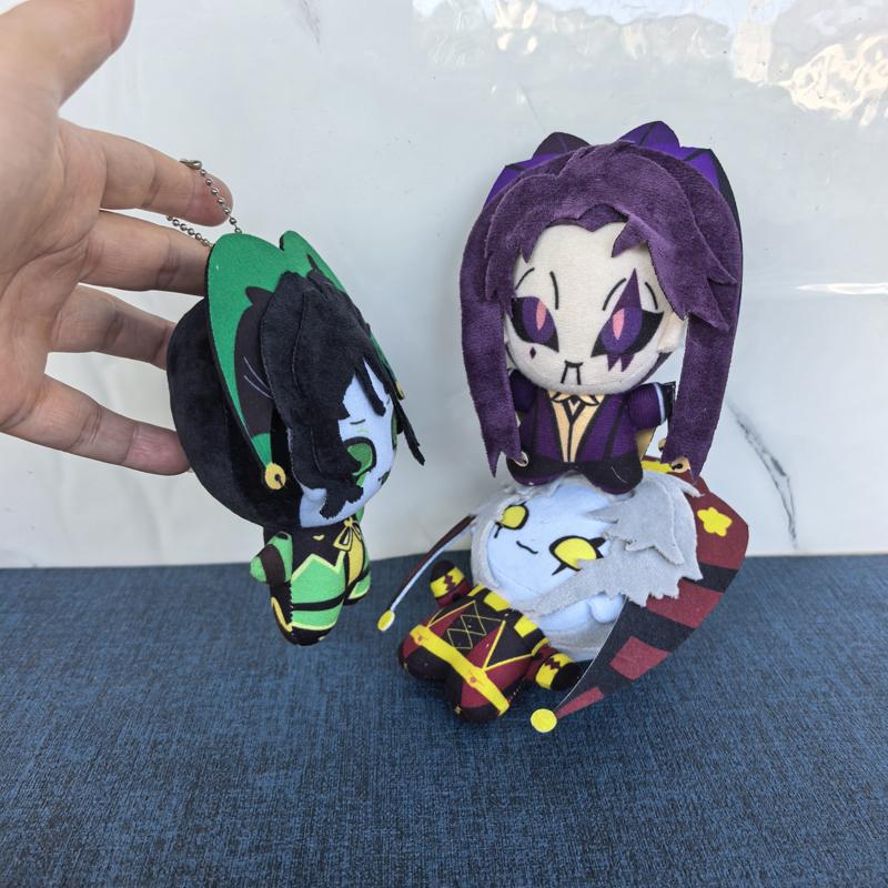 12Cm Stuffed Cute Freak Anime Game Circus Character Pierrot / Harlequin And Jester Cartoon Plush Toys Bag Keychain Plushie Doll