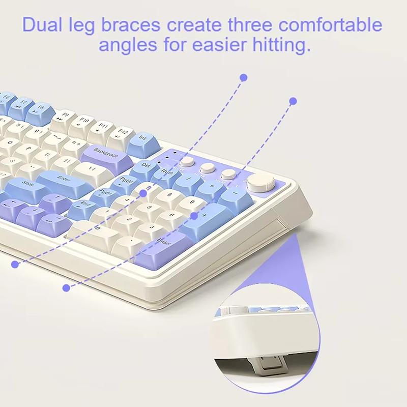S99 Gaming Keyboard 2.4G Wireless Bluetooth Wired Three Mode RGB Keyboards Ergonomic Multi-Function Knob 3 Model Keyboard