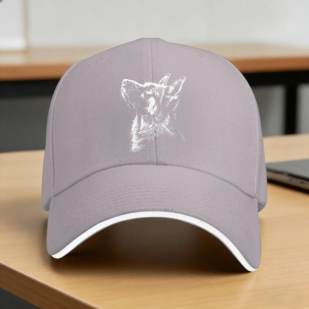GerUnisex Shepherd Silhouette Graphic GerUnisex Shepherd Dog Lover Baseball Cap Y2k Retro Trucker Hat Unisex-Teens Gym Baseball Caps