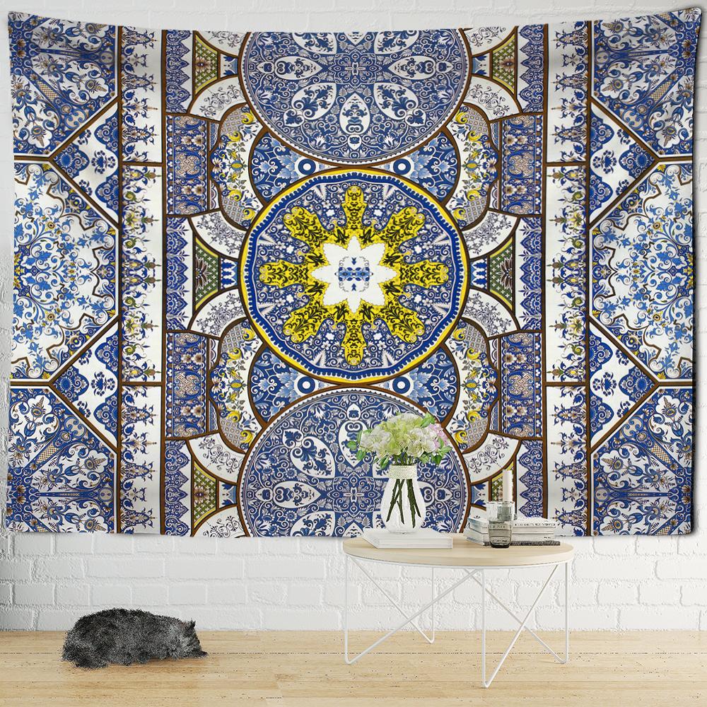 Disc Ornament Pattern Tapestry Psychedelic Witchcraft Boho Aesthetic Room Art Wall Hanging Bedroom Decor