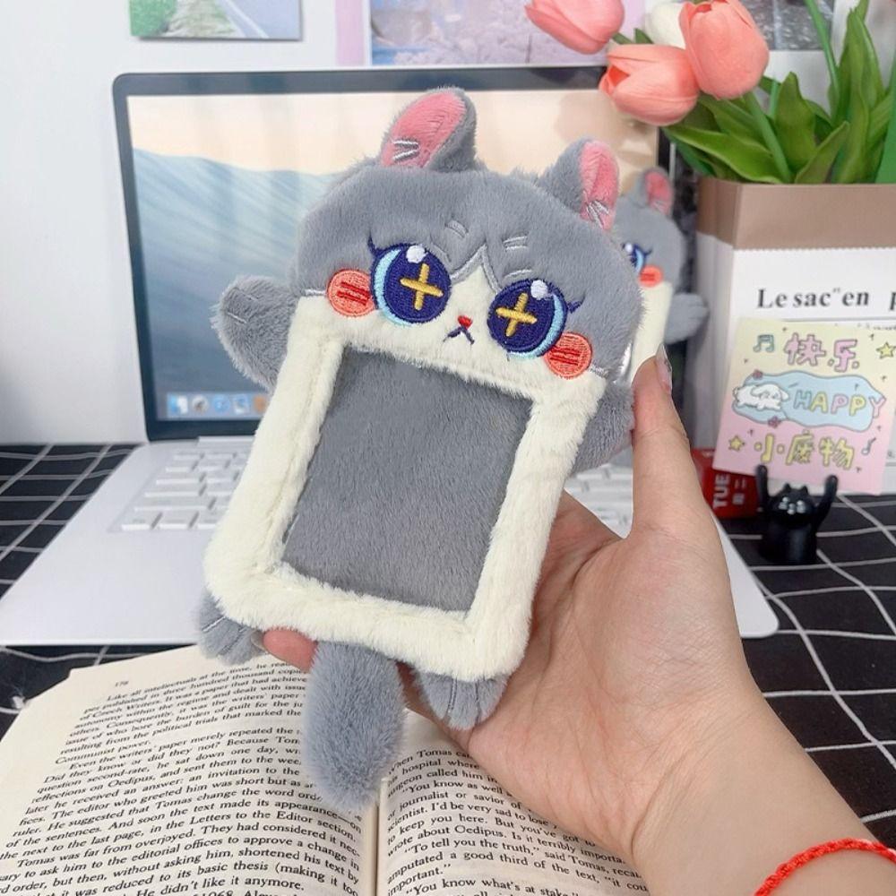 Soft Photo Protector Case Animal Shape ID Credit Case Document Case Cartoon Plush Card Holder  Girl