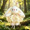 Lolita Rabbit Doll Keychain - Cute Plush Toy with Skirt & Bow Pendant